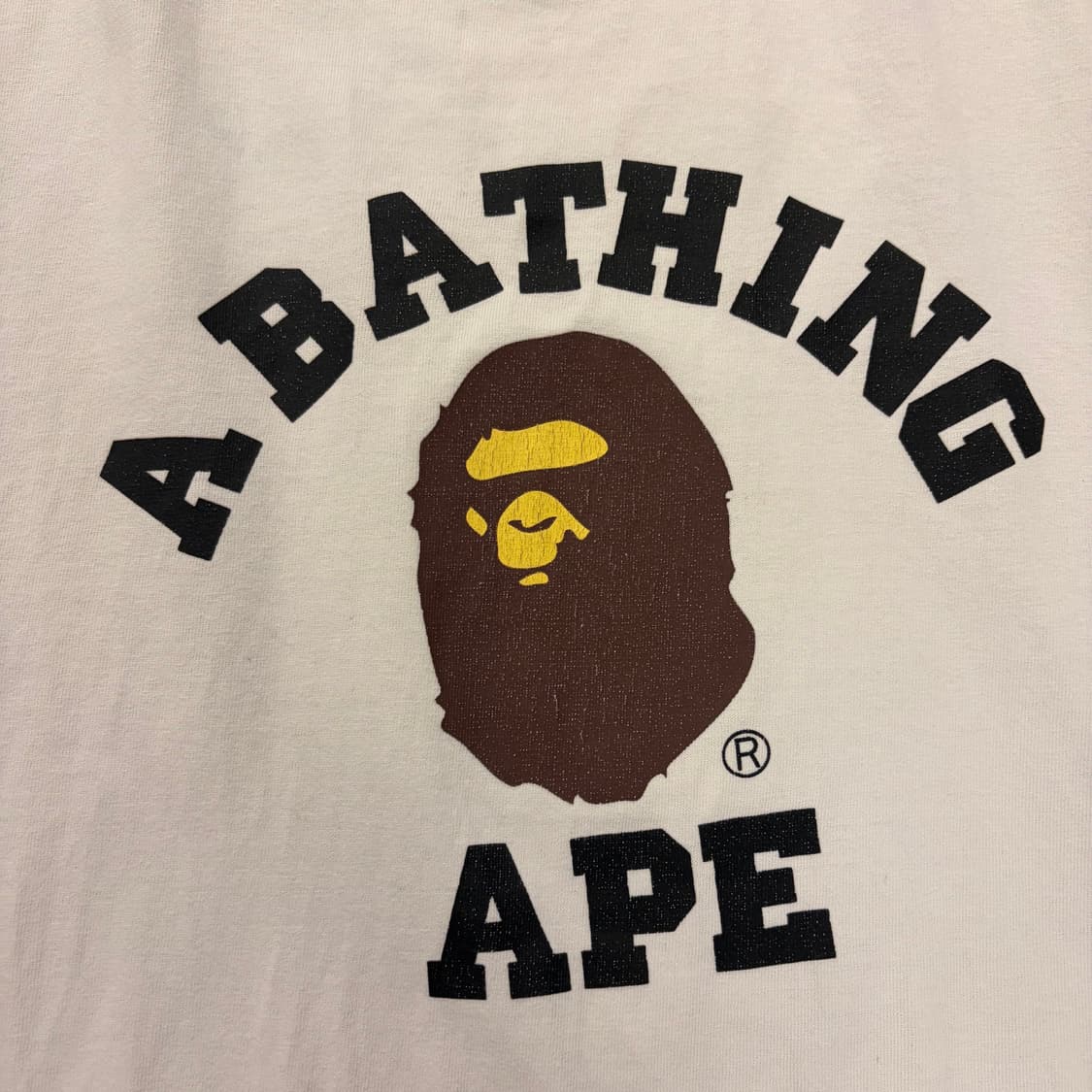 [XL] 베이프 컬리지 반팔 티셔츠 화이트 D447 상품이미지4