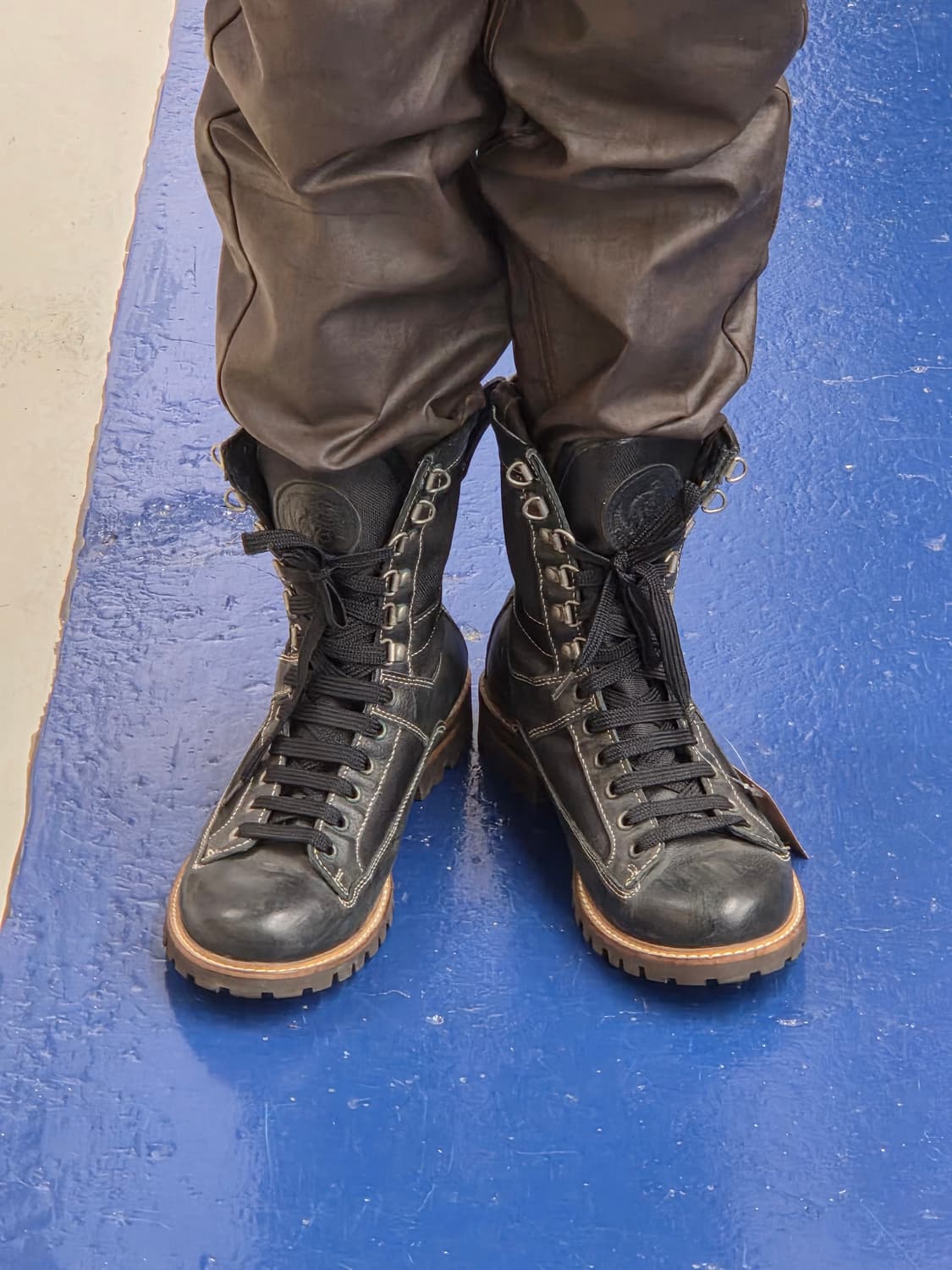 DIESEL 디젤 레더 캔버스 워커 부츠 상품이미지3