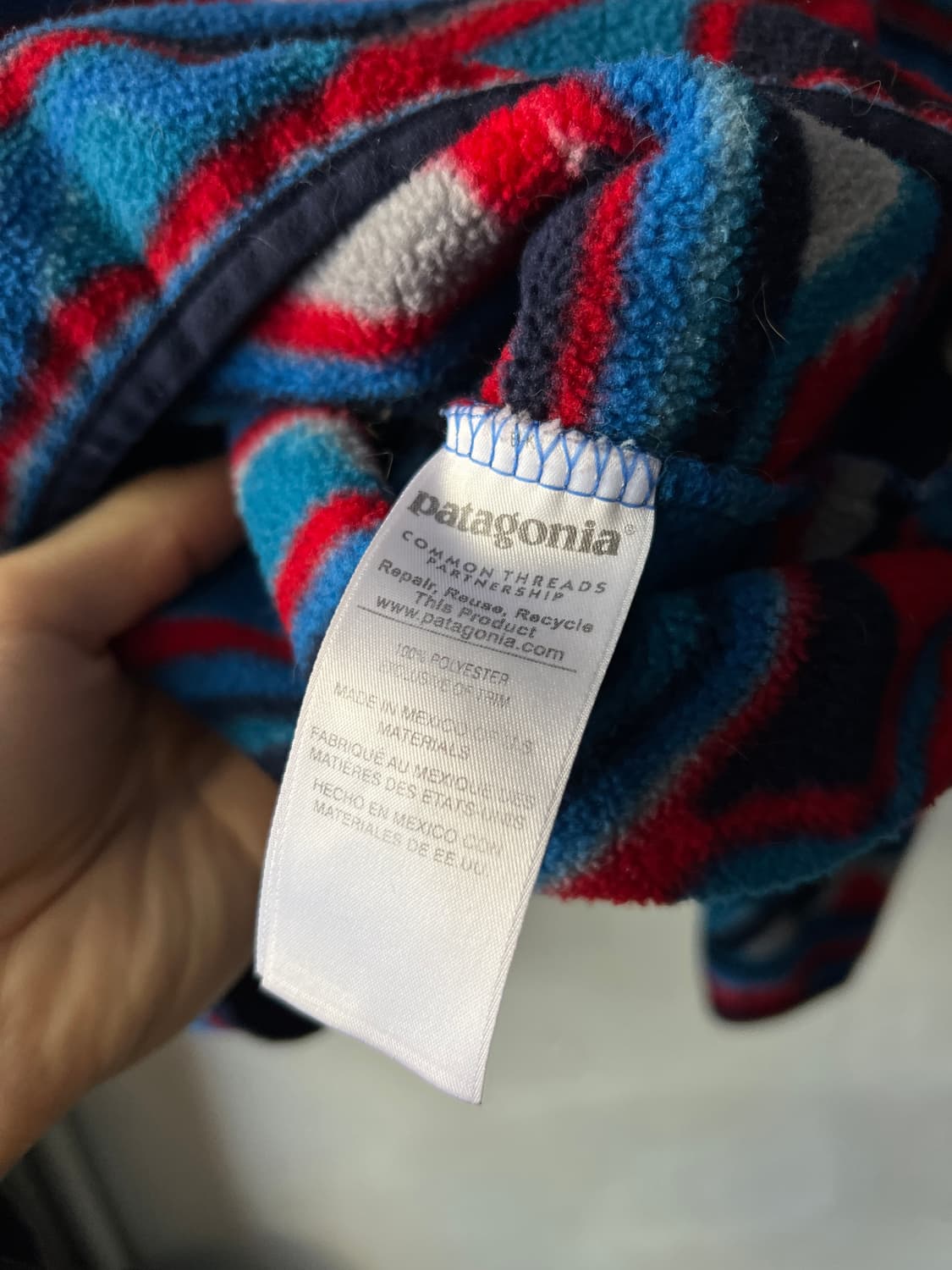 [S]파타고니아 신칠라 멀티컬러 에스닉 패턴 아노락 플리스 상품이미지5