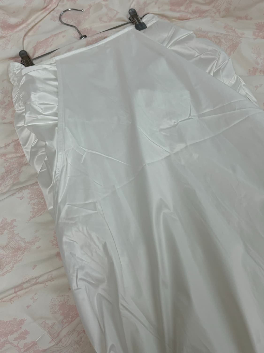 트리밍버드 shirring layered long skirt 화이트 상품이미지2