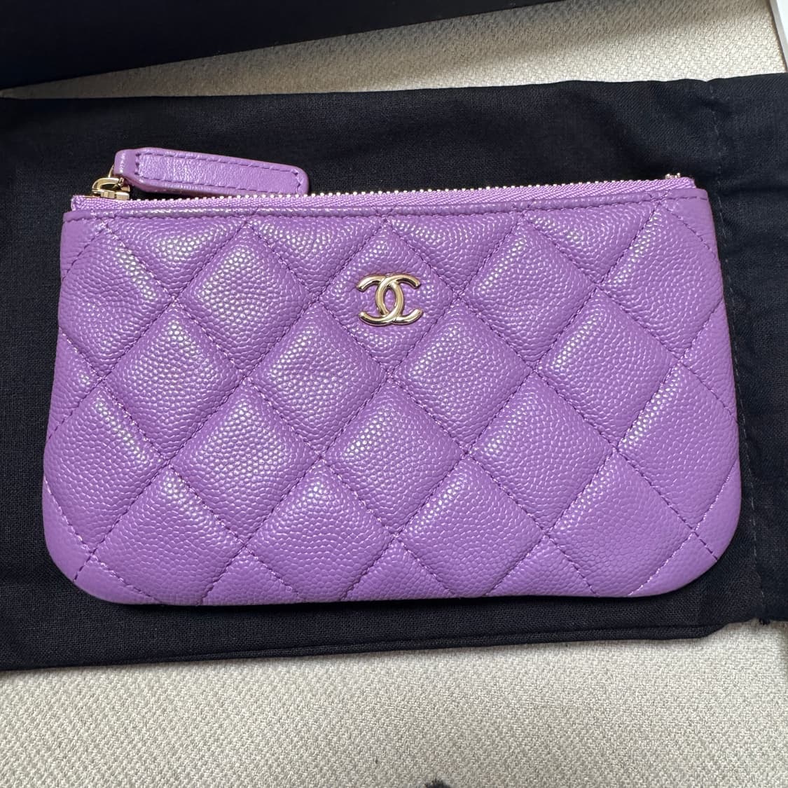 샤넬 클래식 캐비어 미니파우치 퍼플 라벤더 세제품 상품이미지1