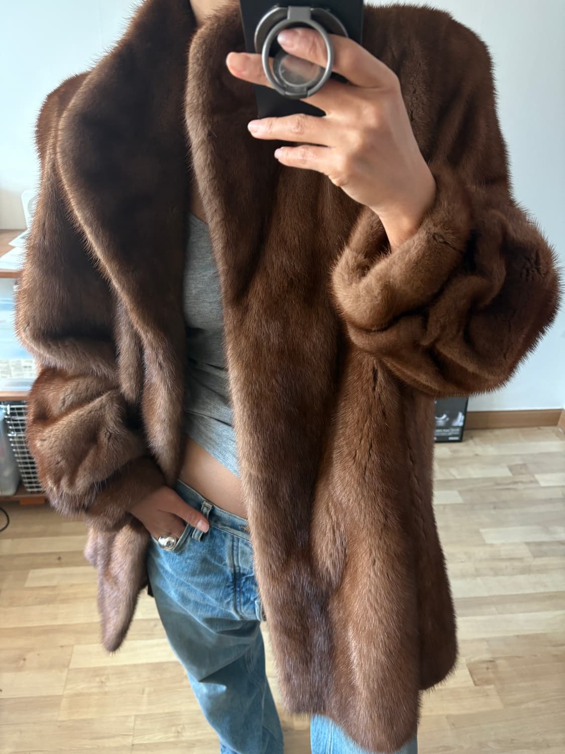 사가밍크 리얼 퍼자켓 진도모피 상품이미지3