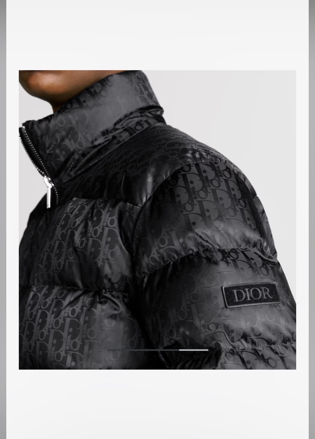 디올 오블리크 다운 자켓 블랙 나일론 자카드 상품이미지5