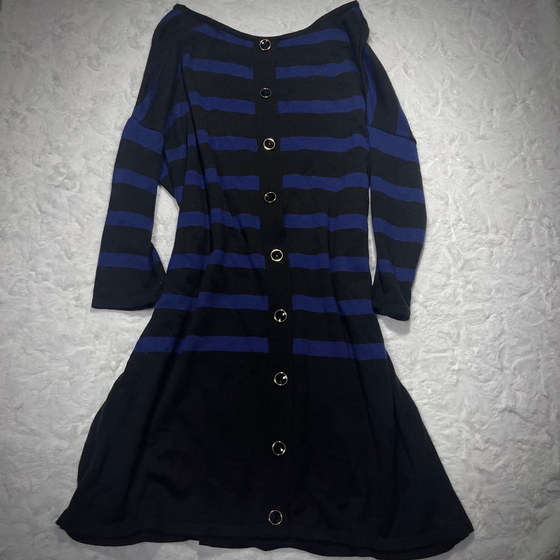 Boogie 오네갸루 블루 스트라이프 니트 원피스 상품이미지2