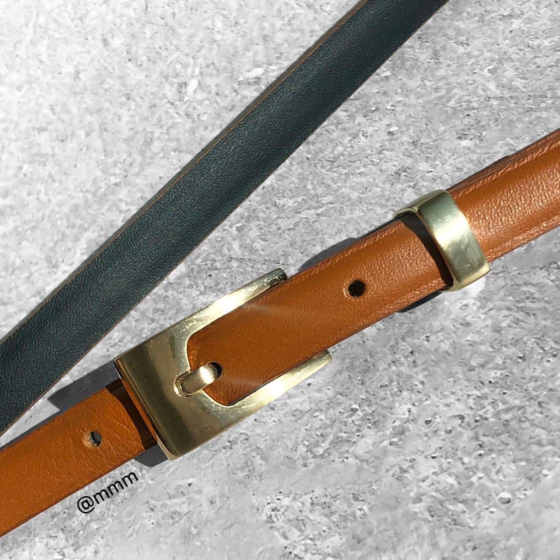 [Unisex] 스퀘어 골드버클 가죽 벨트 3컬러 상품이미지7