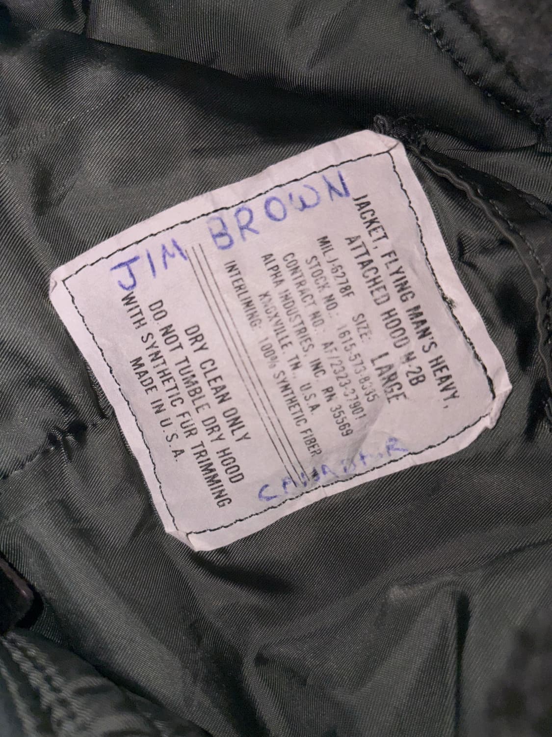 Alpha Industries N-2B Flight Jacket 상품이미지3