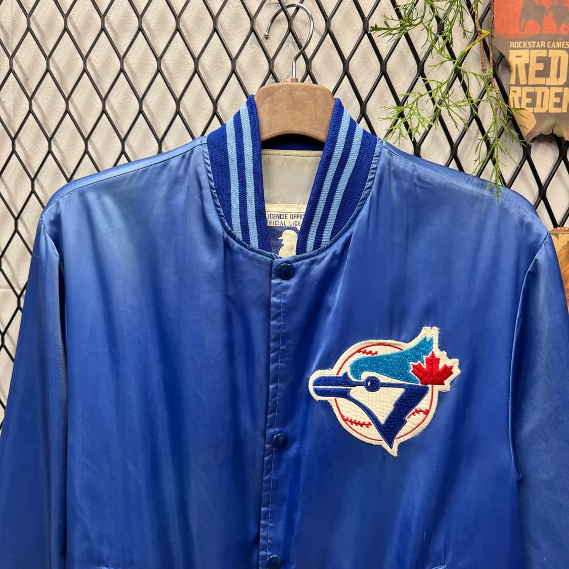 90s MLB 토론토 블루제이스 바시티자켓 전면 로고 포인트 블루 상품이미지3