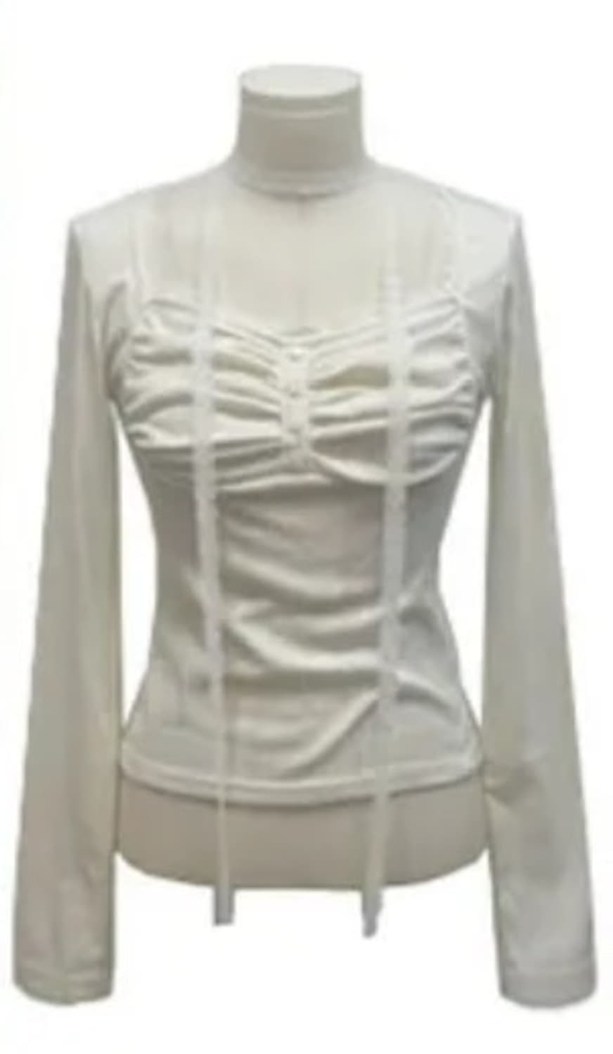 콩단추 셔링 티셔츠 상품이미지1