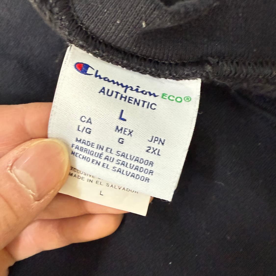 [L] 챔피온 블랙 맨투맨 1231T1 상품이미지3