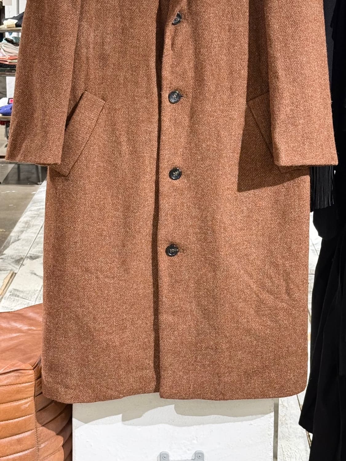 와이즈 비스 브라운 싱글 울 롱 코트 상품이미지3