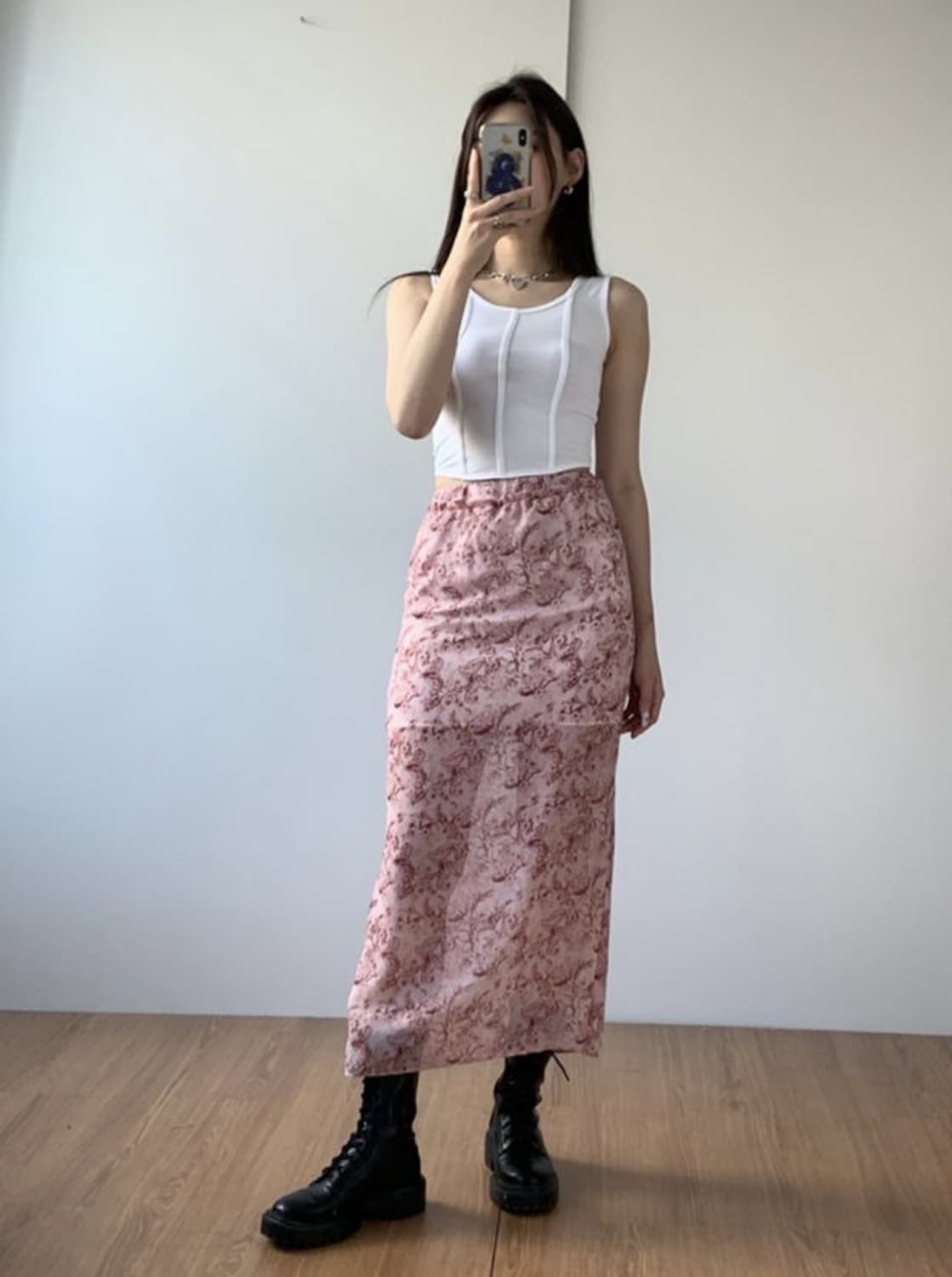 [새상품] 루루서울 오아시스 스커트 레드 상품이미지1