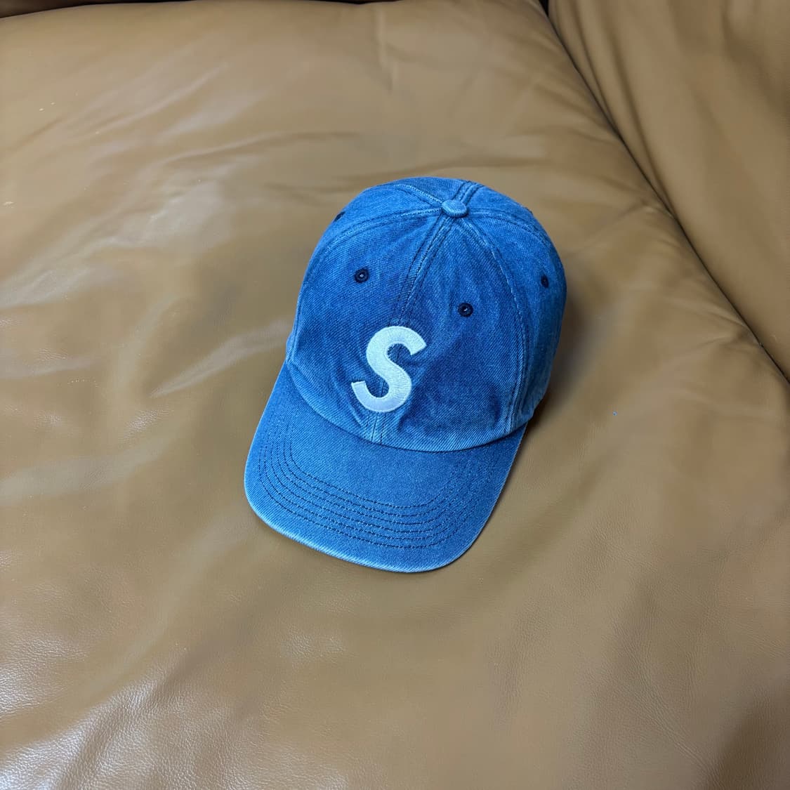 Supreme 슈프림 워시드 데님 S로고 6패널 볼캡 모자 (Denim) 상품이미지1