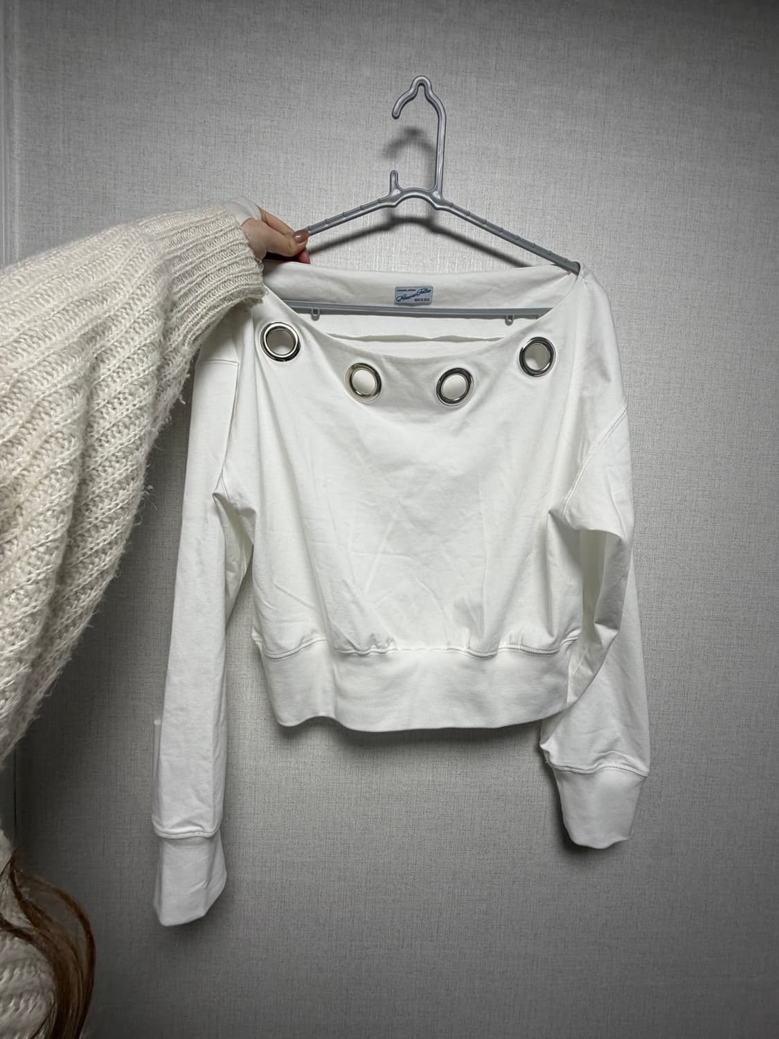 플리즈노팔로우 크롭 화이트 맨투맨  상품이미지4