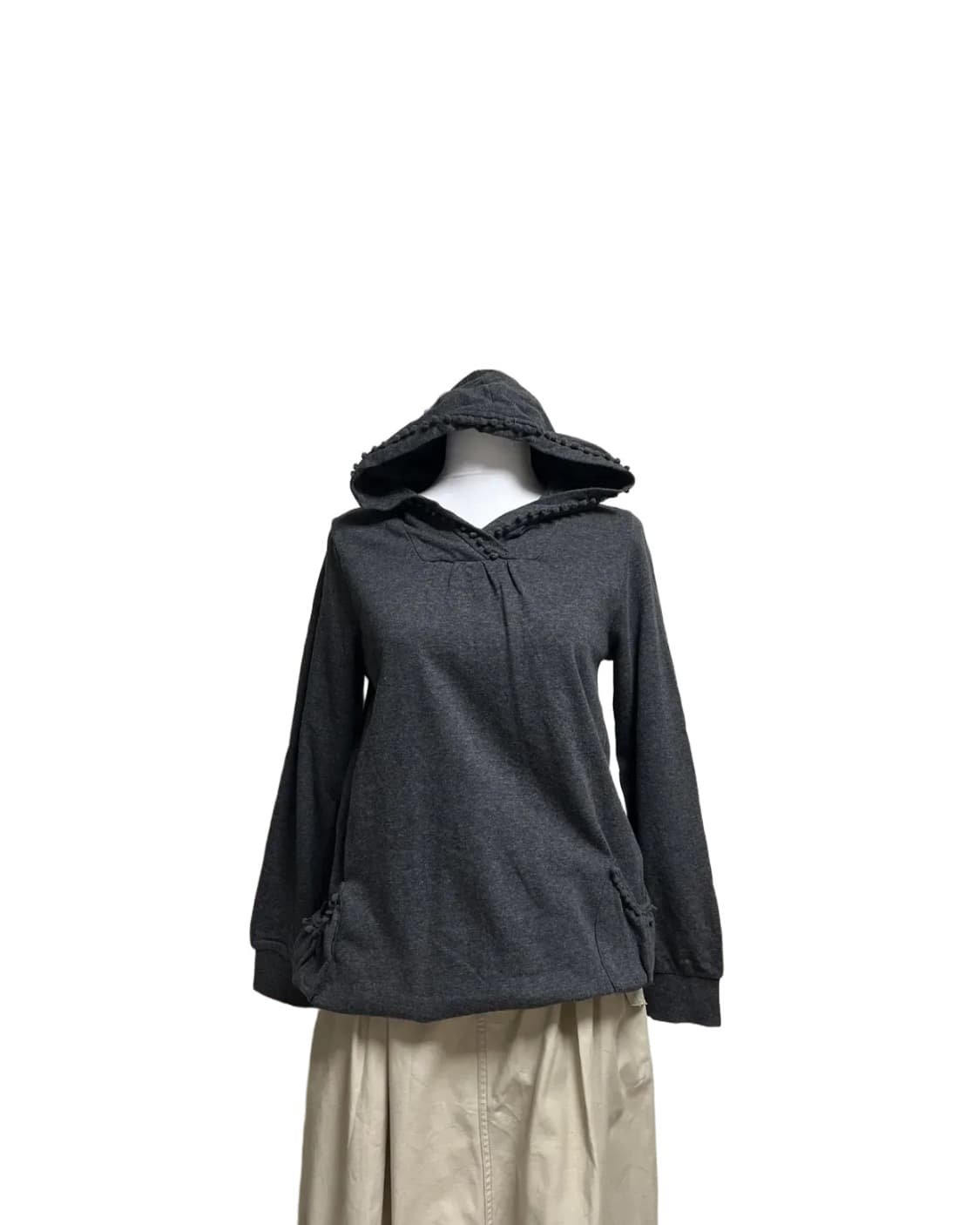 Pompom gray hoodie 상품이미지4