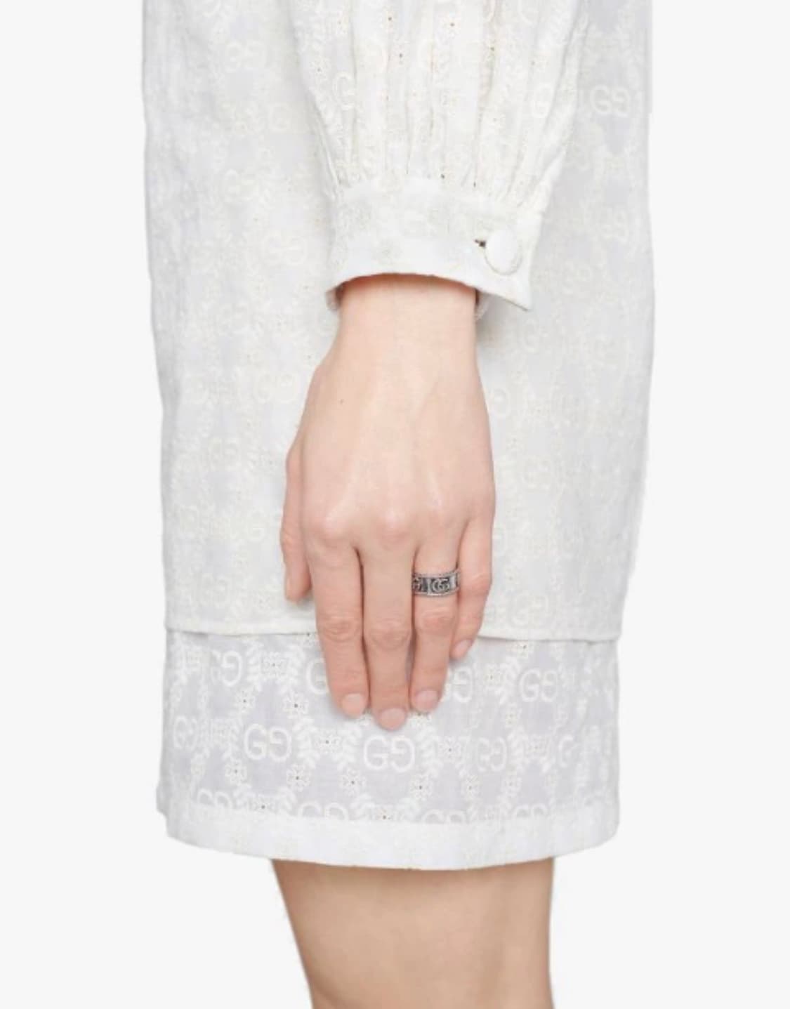 구찌 더블 G링 실버 에이지드 피니쉬 반지 18호 상품이미지6