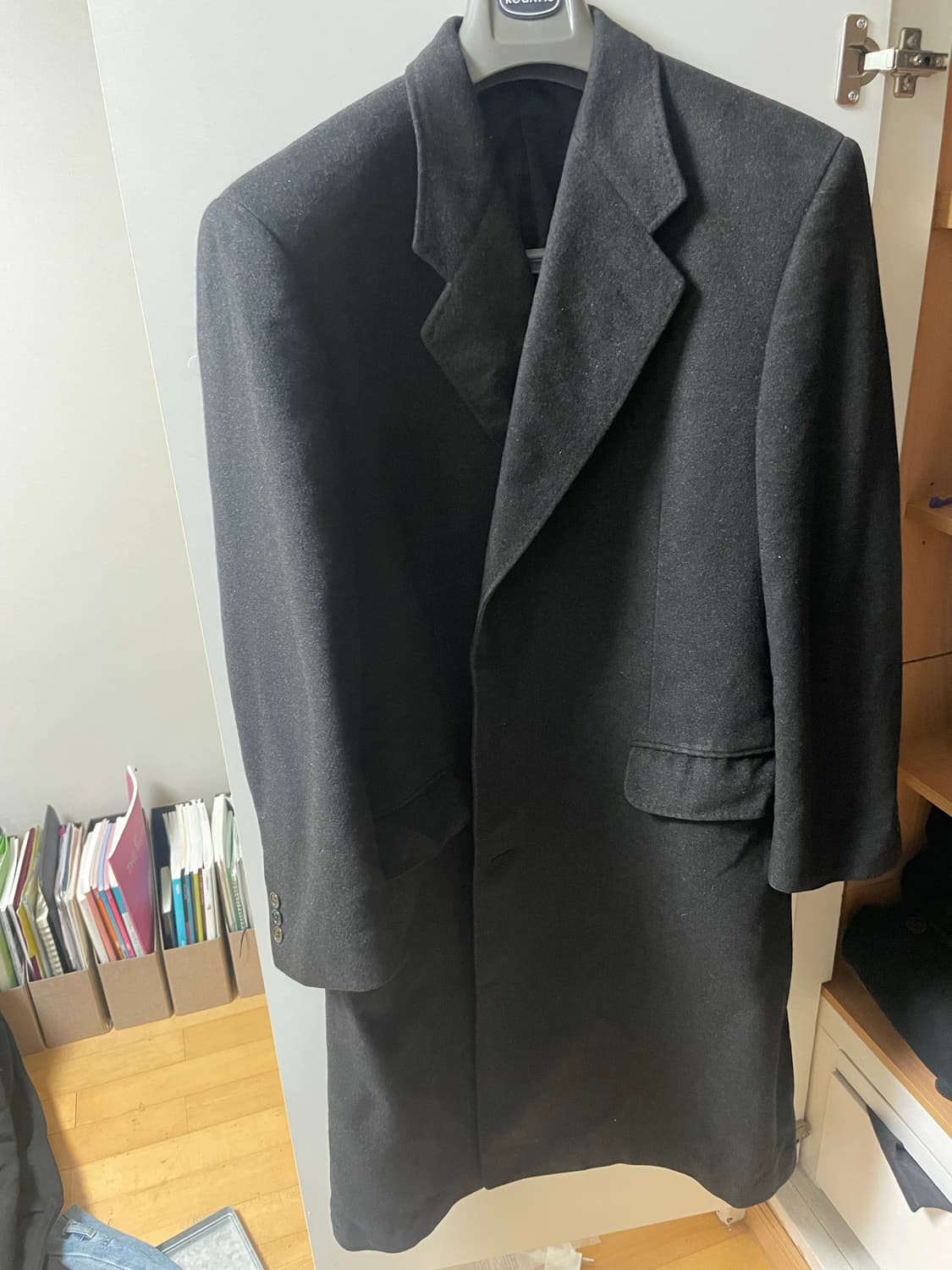 캐시미어 100 차콜 롱코트 상품이미지2