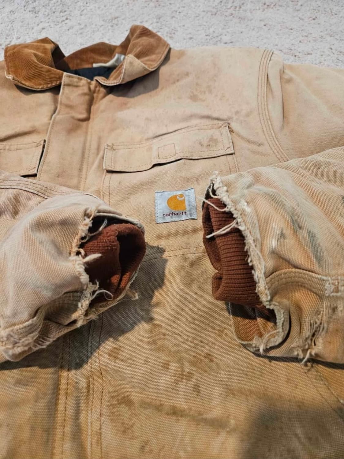 칼하트 샌드 데미지 워싱 워크 자켓 xxl 상품이미지2
