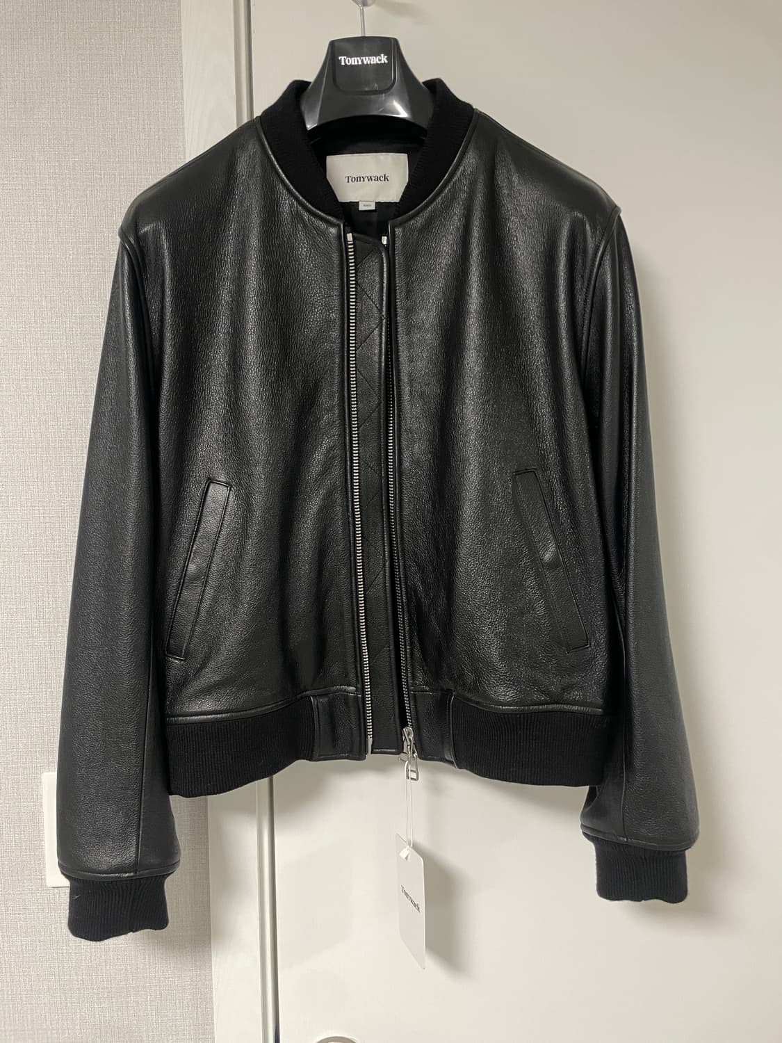 토니웩 그레인 레더 블루종 봄버 자켓 상품이미지2