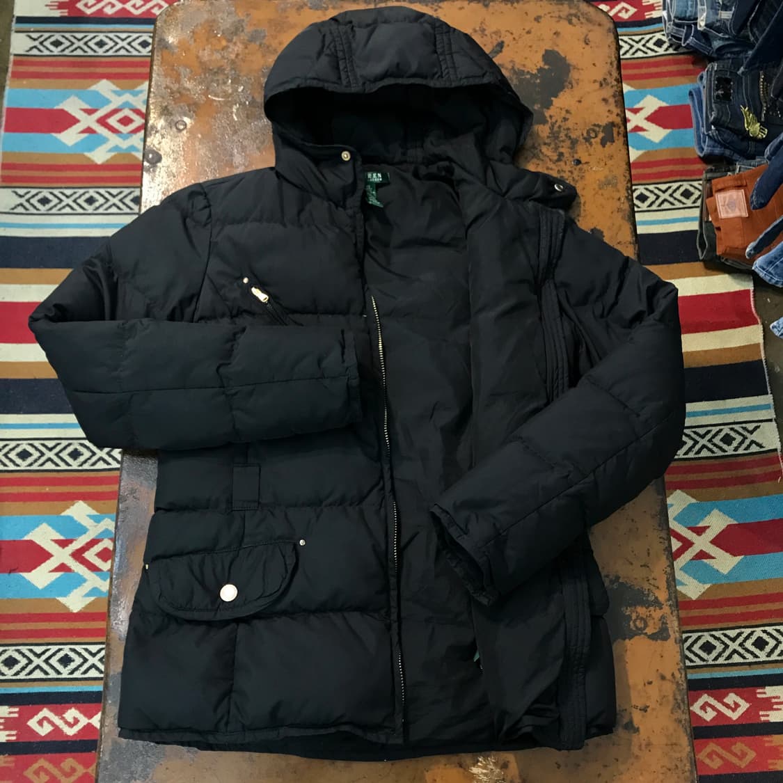 로렌 랄프로렌 블랙 덕다운 후디 패딩 점퍼 여성 55 66 사이즈  상품이미지2