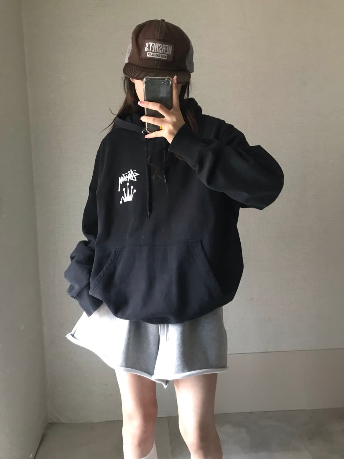 스투시 블랙 크라운 후드티 상품이미지4