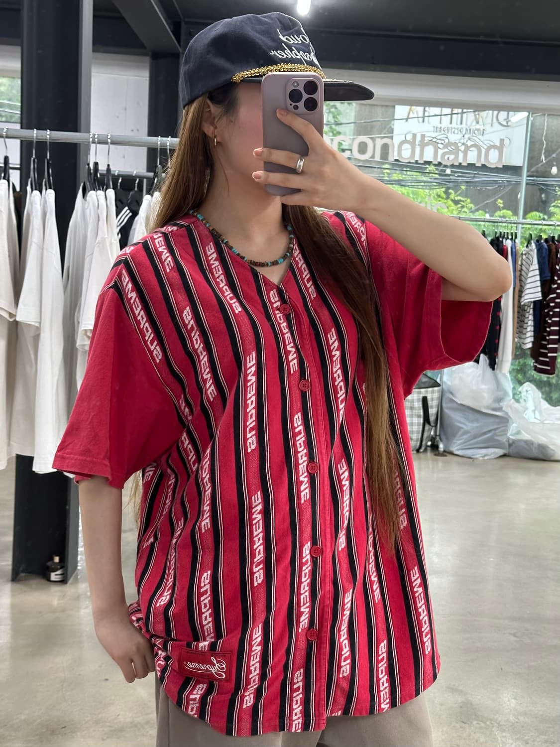 슈프림 19ss 제커드 로고 베이스볼 반팔져지 상품이미지1
