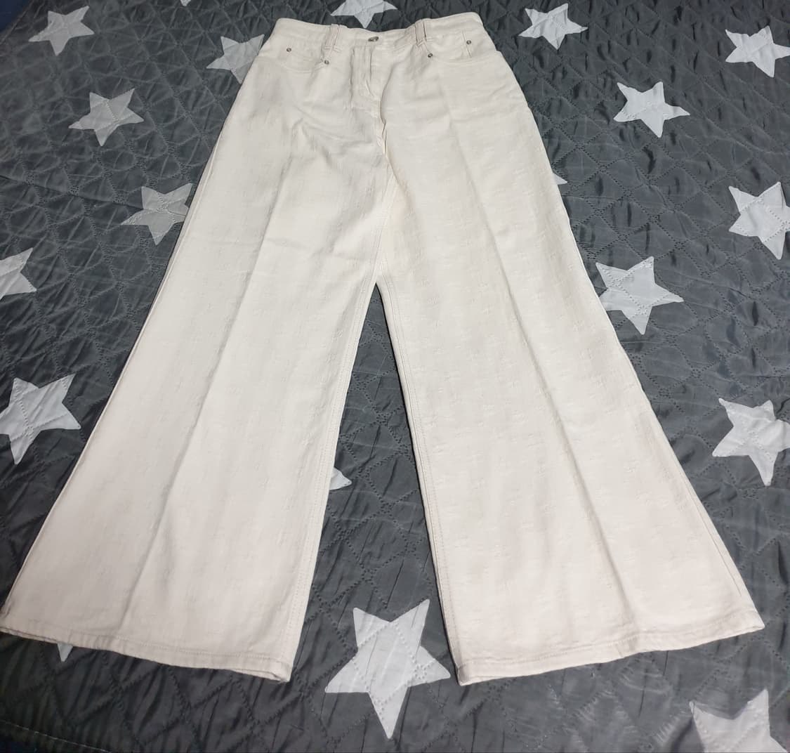 (이태리) 타임 FAISA원사 백로고 레터링 와이드 데미지 데님진(29) 상품이미지1