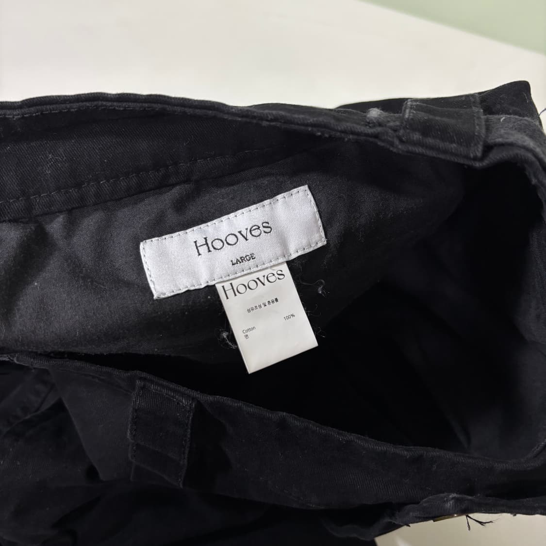 L HOOVES 후브스 블랙 세미와이드 핀턱 코튼팬츠 상품이미지4