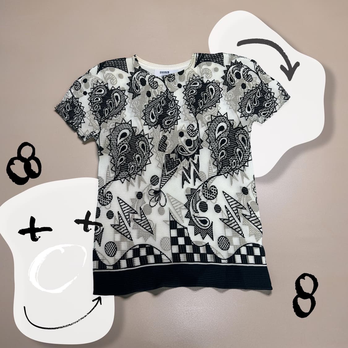 Issey Miyake 이세이미야케 플리츠 패턴 반팔 상품이미지1