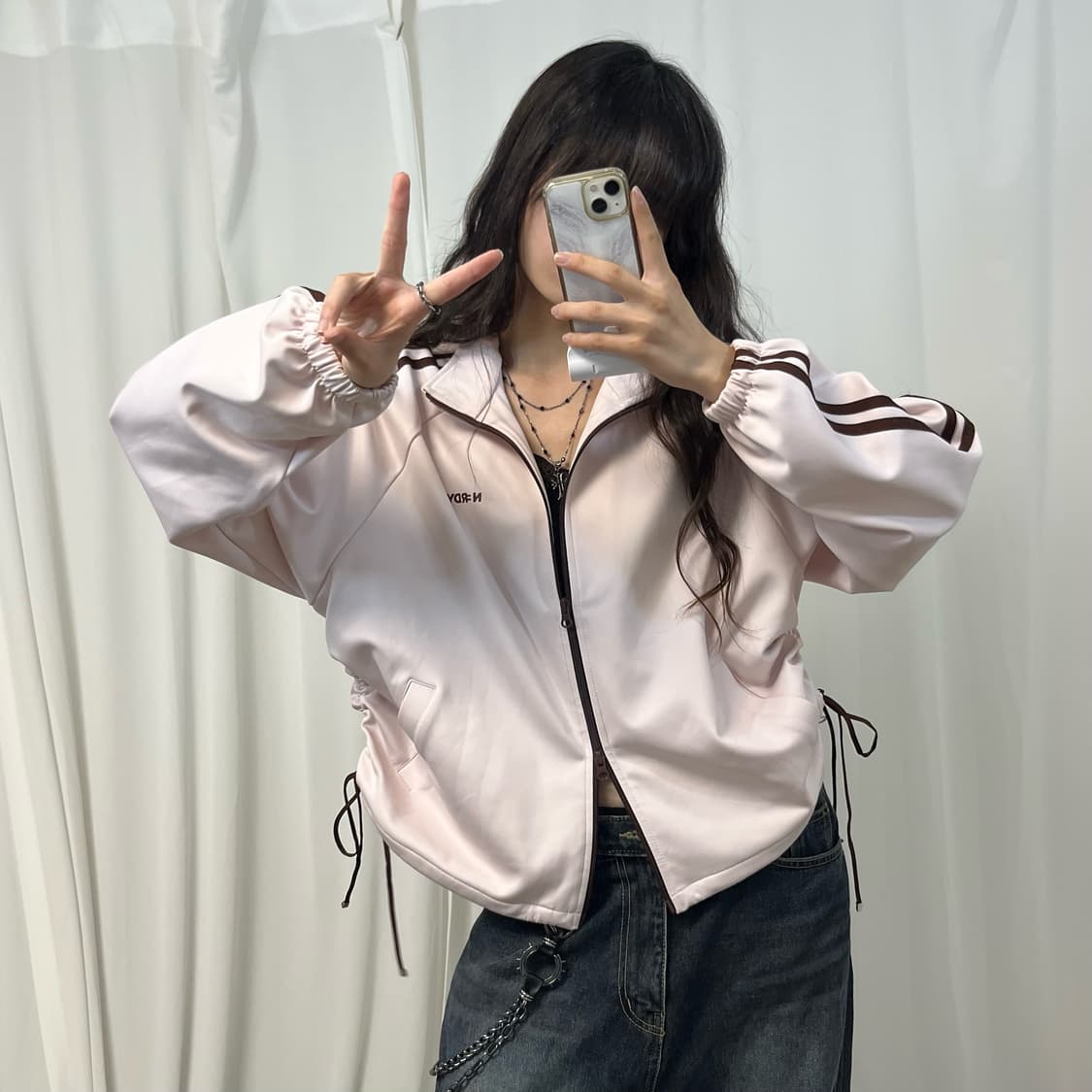 Nerdy pink ribbon track top jersey  상품이미지2