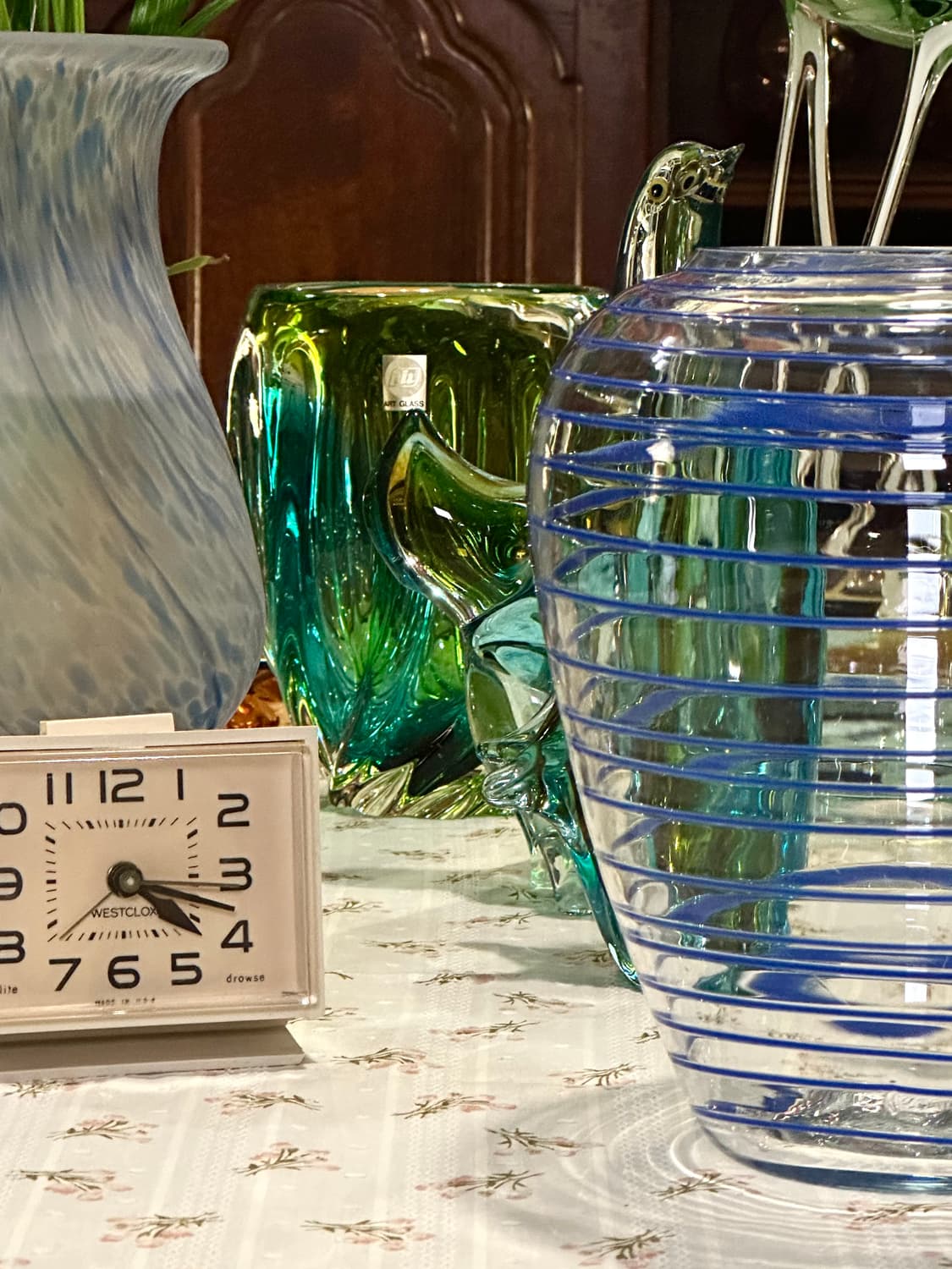 Vintage blue coil artglass vase 상품이미지9