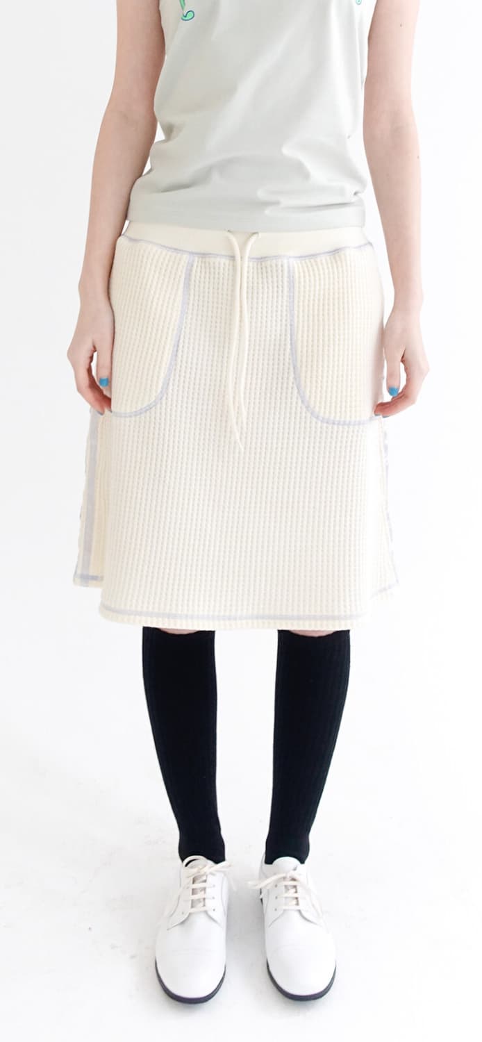 샵페어리 [F.E.E.S] waffle lining midi skirt 상품이미지1