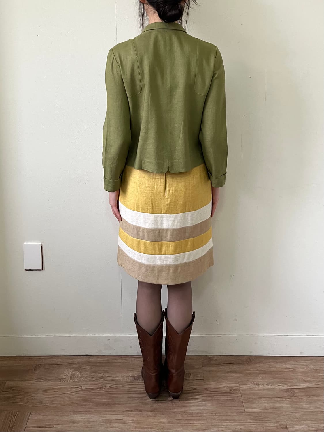 Angelo Tarlazzi 올리브 린넨 더블 자켓 상품이미지10