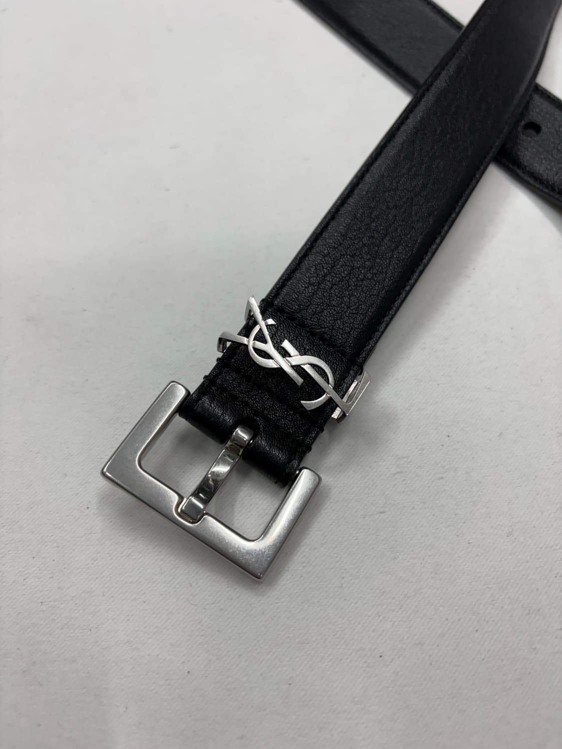 생로랑 YSL 실버 로고 블랙 레더 벨트 상품이미지10