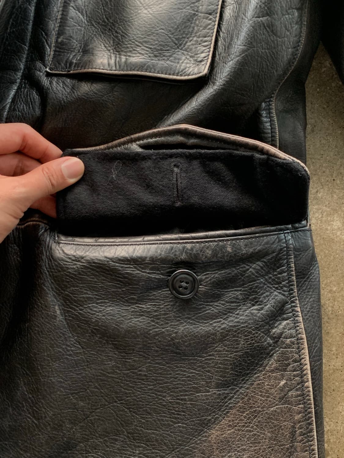 2000s 초반 올드 갭 M-43 모티브 레더 필드 자켓 상품이미지5