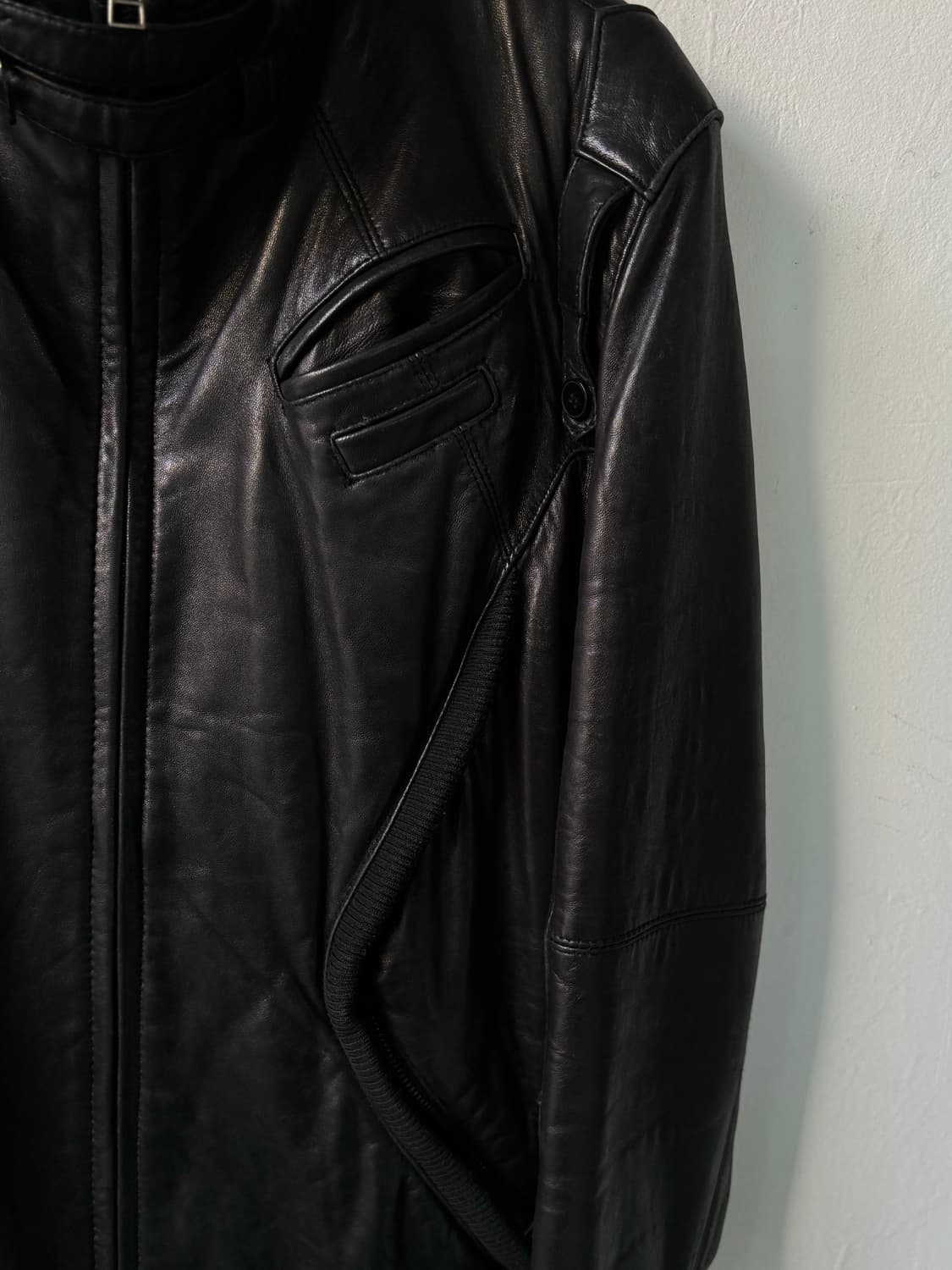 캘빈클라인 램스킨 바이커 레더 블루종 상품이미지6