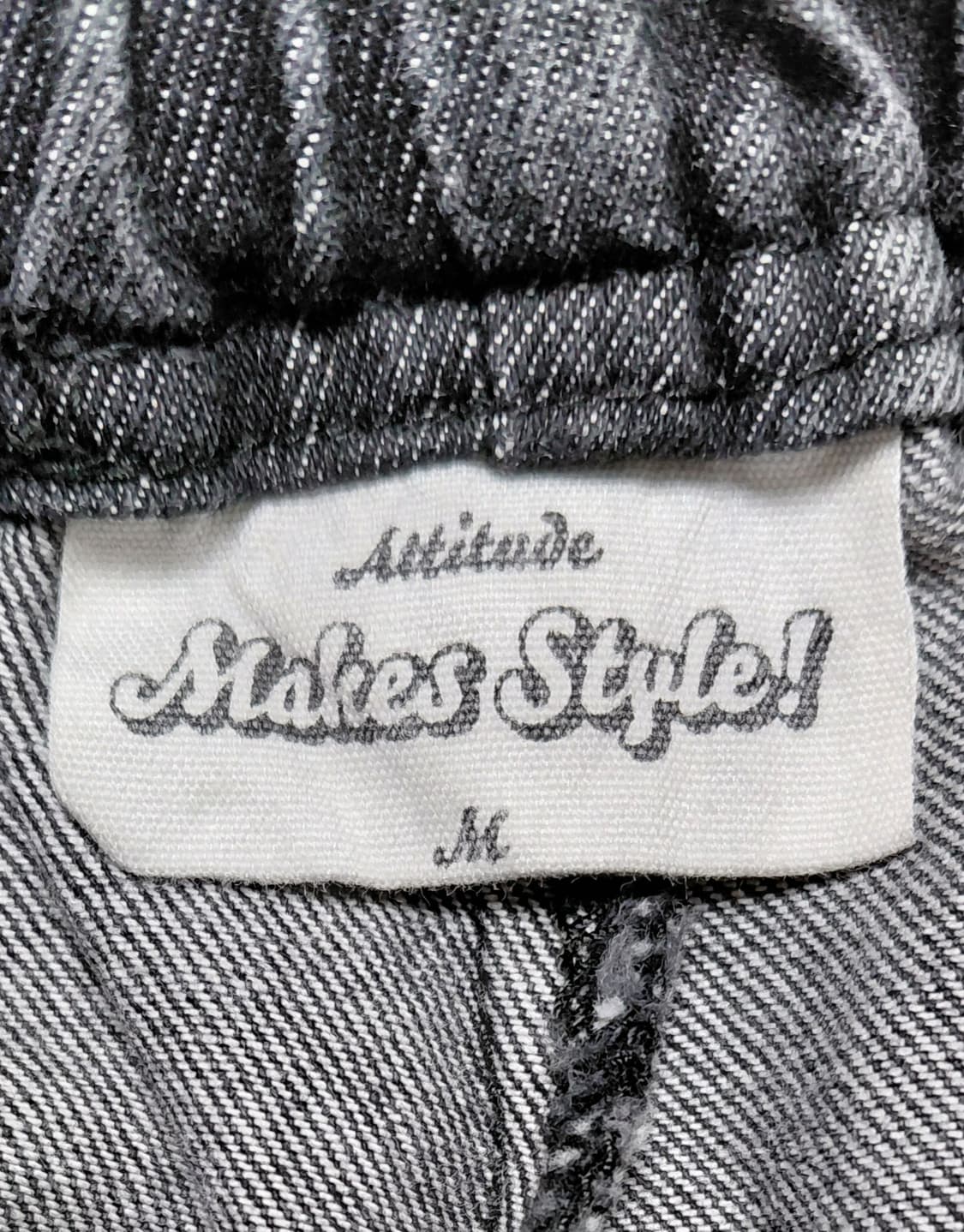 [M] Attitude Makes Style 스켈레톤 밴딩 데님 상품이미지5