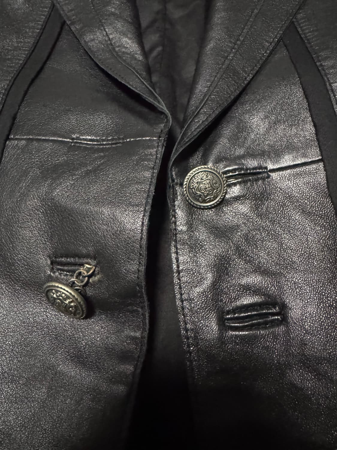 00s Mode Shirring Ramskin Leather Jacket 상품이미지3