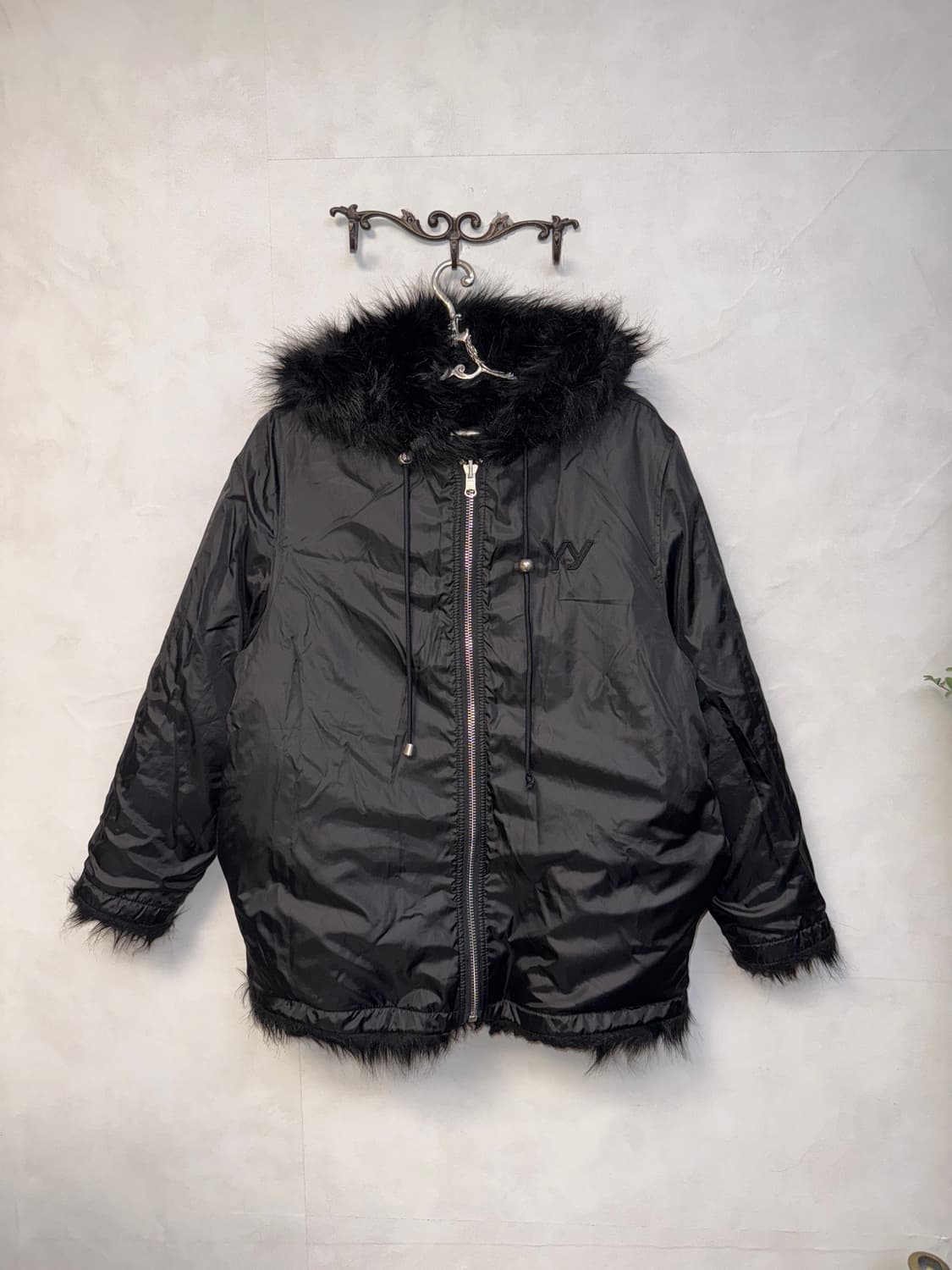 OPEN YY reversible faux fur hood jacket  상품이미지2