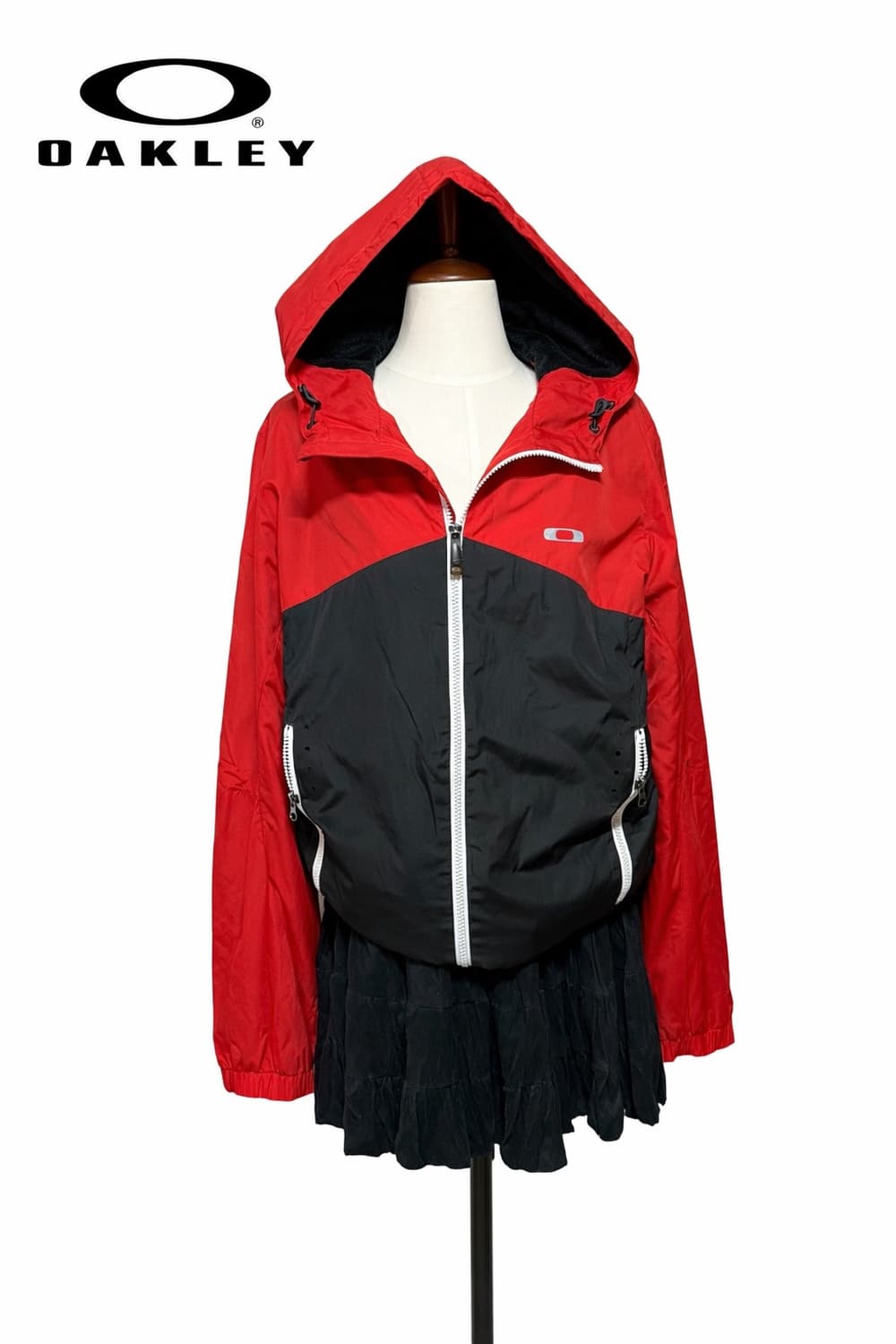 희귀) OAKLEY 오클리 배색 윈드브레이커 자켓 레드 블랙 M 상품이미지1