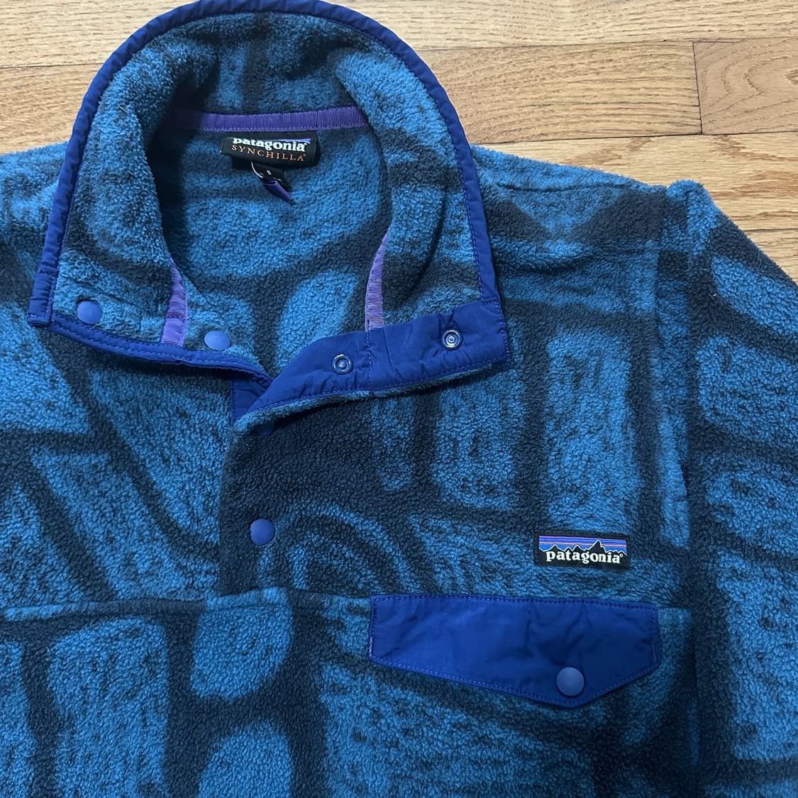10s 파타고니아 신칠라 스냅-T 블루 패턴/퍼플 멕시코 상품이미지2