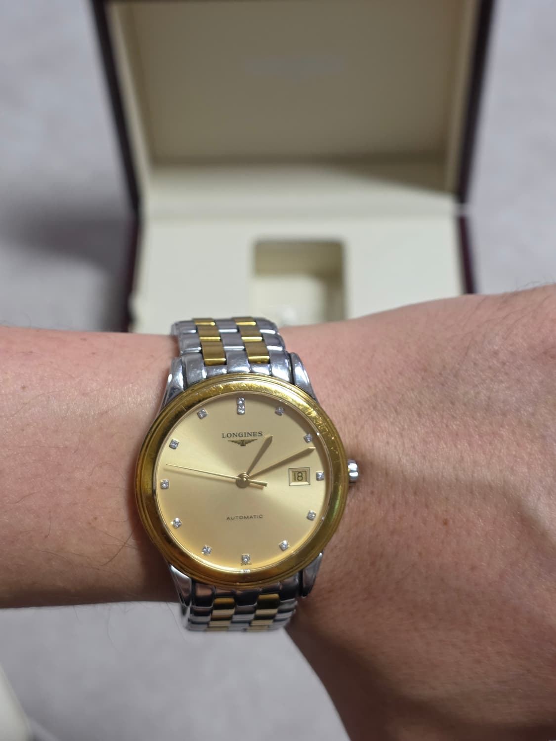 론진 금장 콤비 다이아 오토매틱 시계 상품이미지4