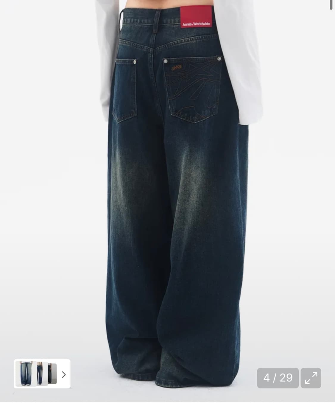 아메스월드와이드 스티치 데님팬츠 상품이미지2