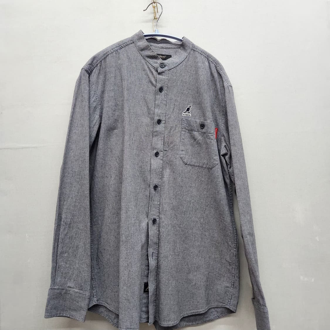 캉골 로고 원포켓 스트라이프 헨리넥 셔츠 L(L) 상품이미지1