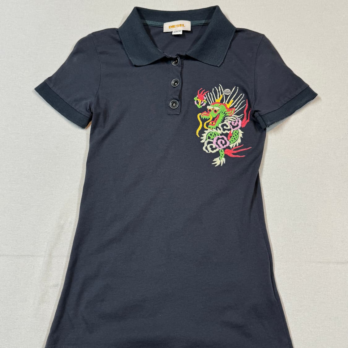 M) 디젤 용 자수 스카잔 반팔 카라티 상품이미지2