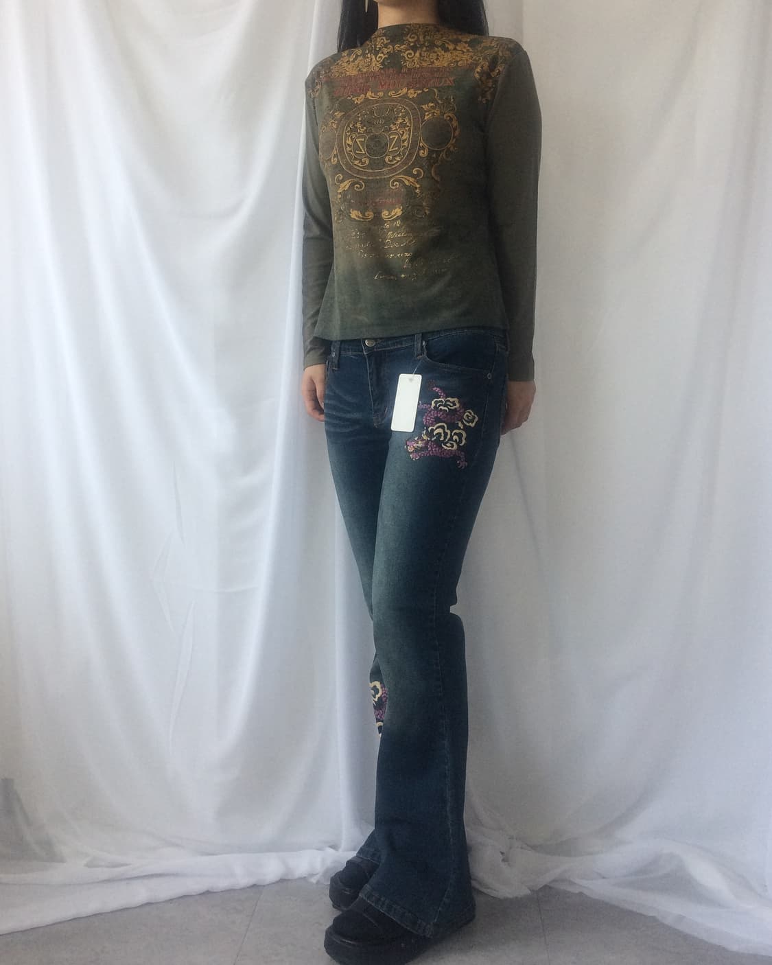 Dragon needle work point denim pants 상품이미지9