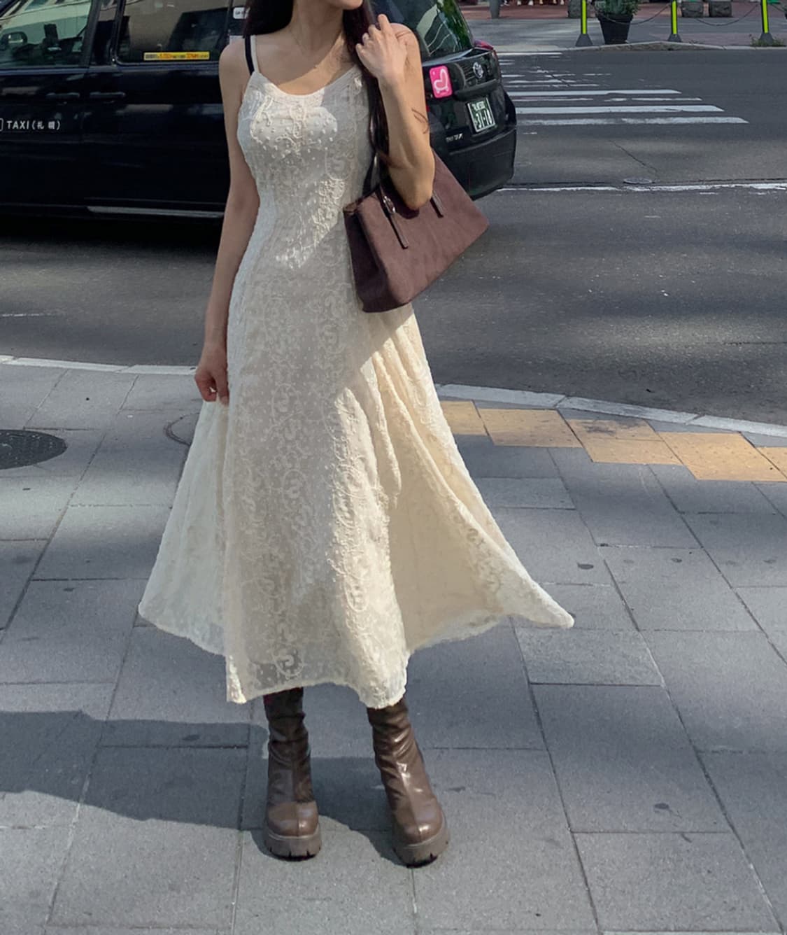 새상품 ) 레이스패턴 나시 롱원피스 상품이미지1
