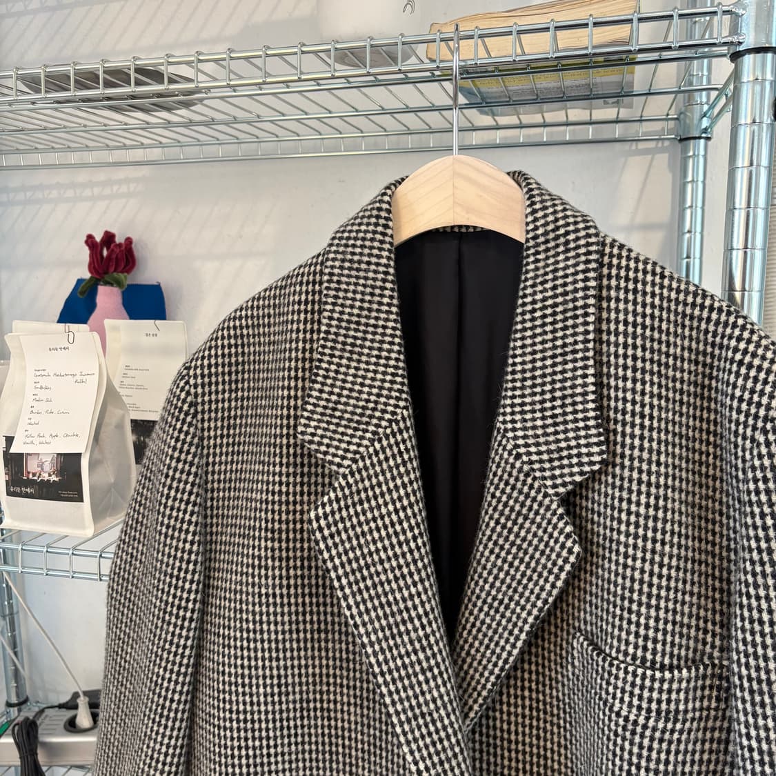 KETTY 클래식 하운드투스 체크 패턴 울 코트 상품이미지2