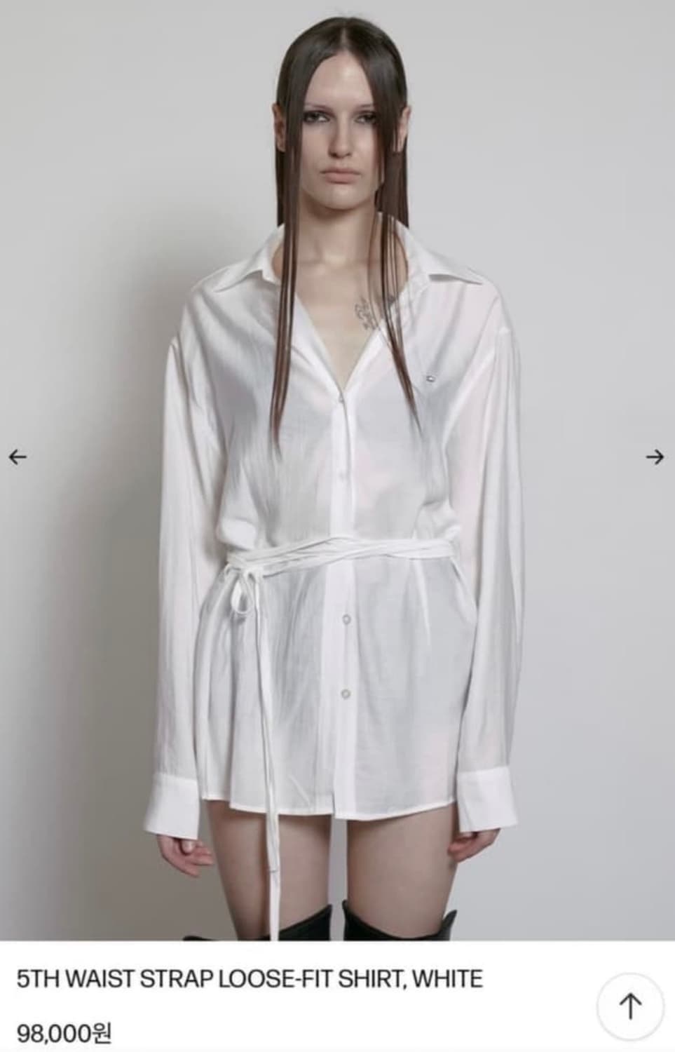 보헴서 WAIST STRAP LOOSE-FIT SHIRT, WHITE 상품이미지1