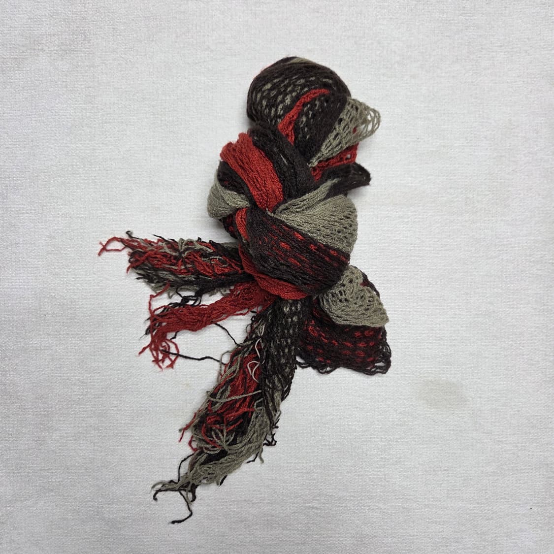 일본 빈티지 히피 모리걸 믹스 컬러 그물 니트 머플러 상품이미지3