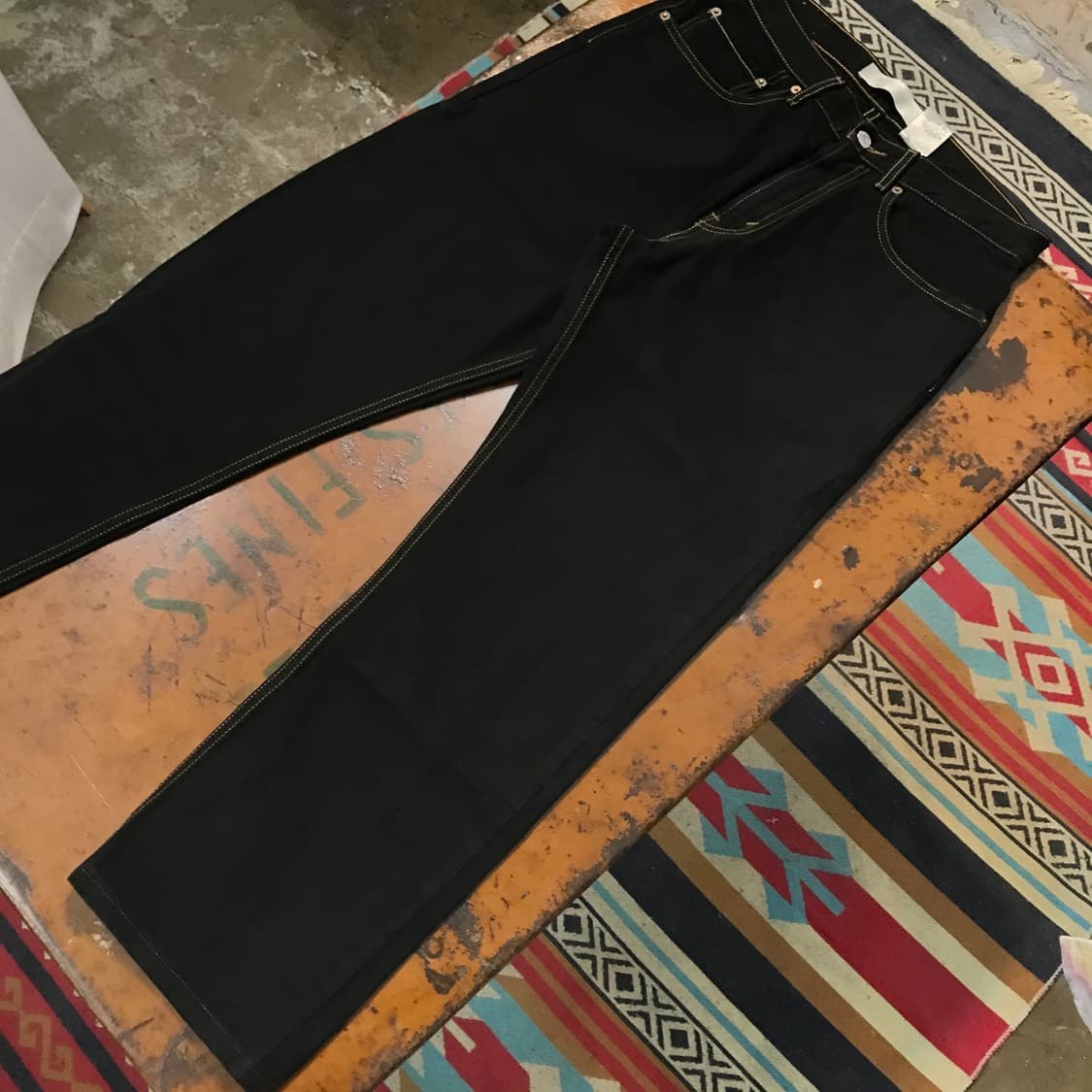 리바이스 505 블랙 스티치 데님 팬츠 허리 30 31 사이즈 상품이미지4